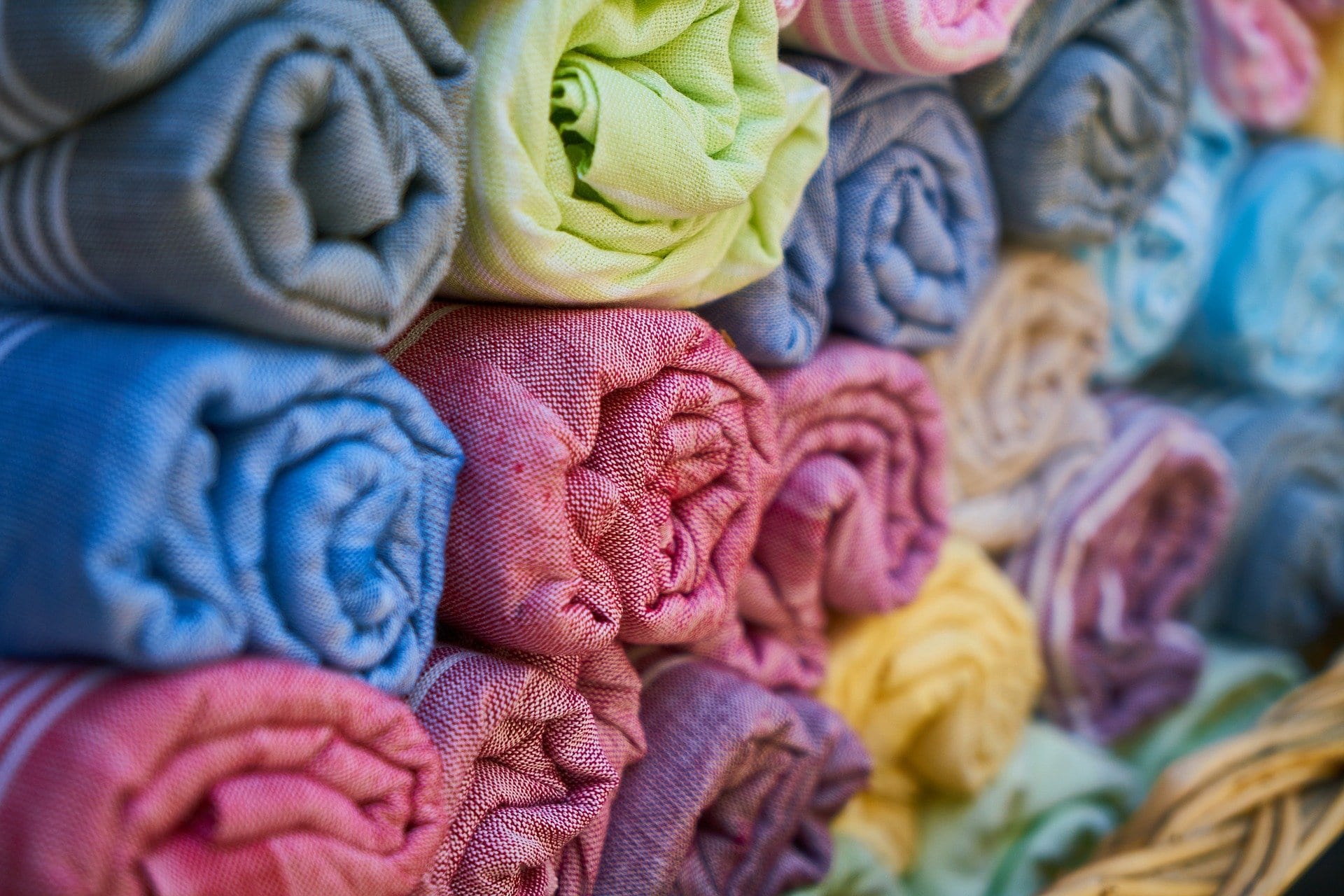 stack of dyed fabric